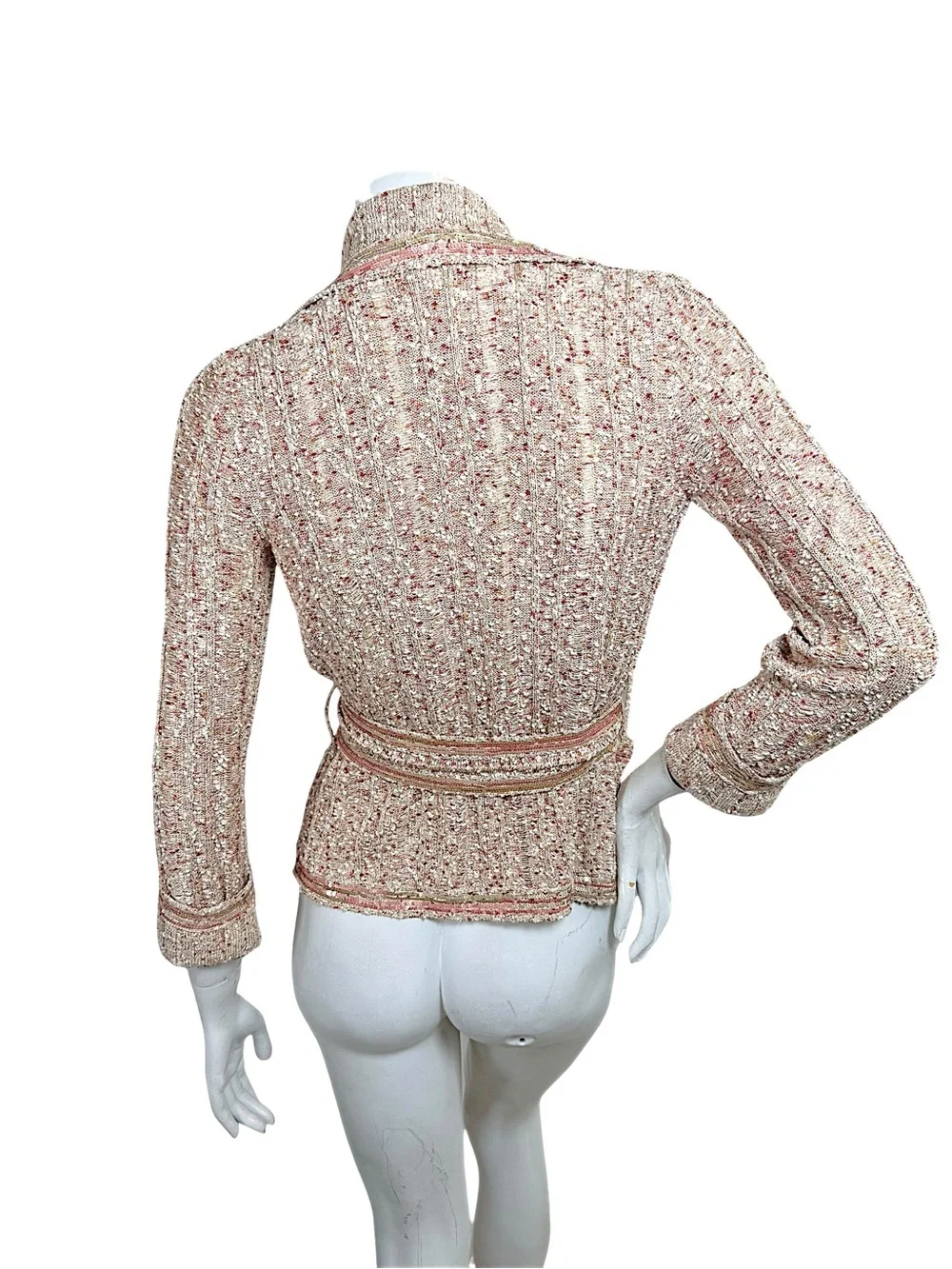 Chanel 06P Spring 2006 Sequin Belted Knit Cardigan Jacket
